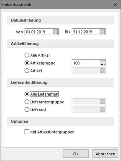 Einkaufsstatistik